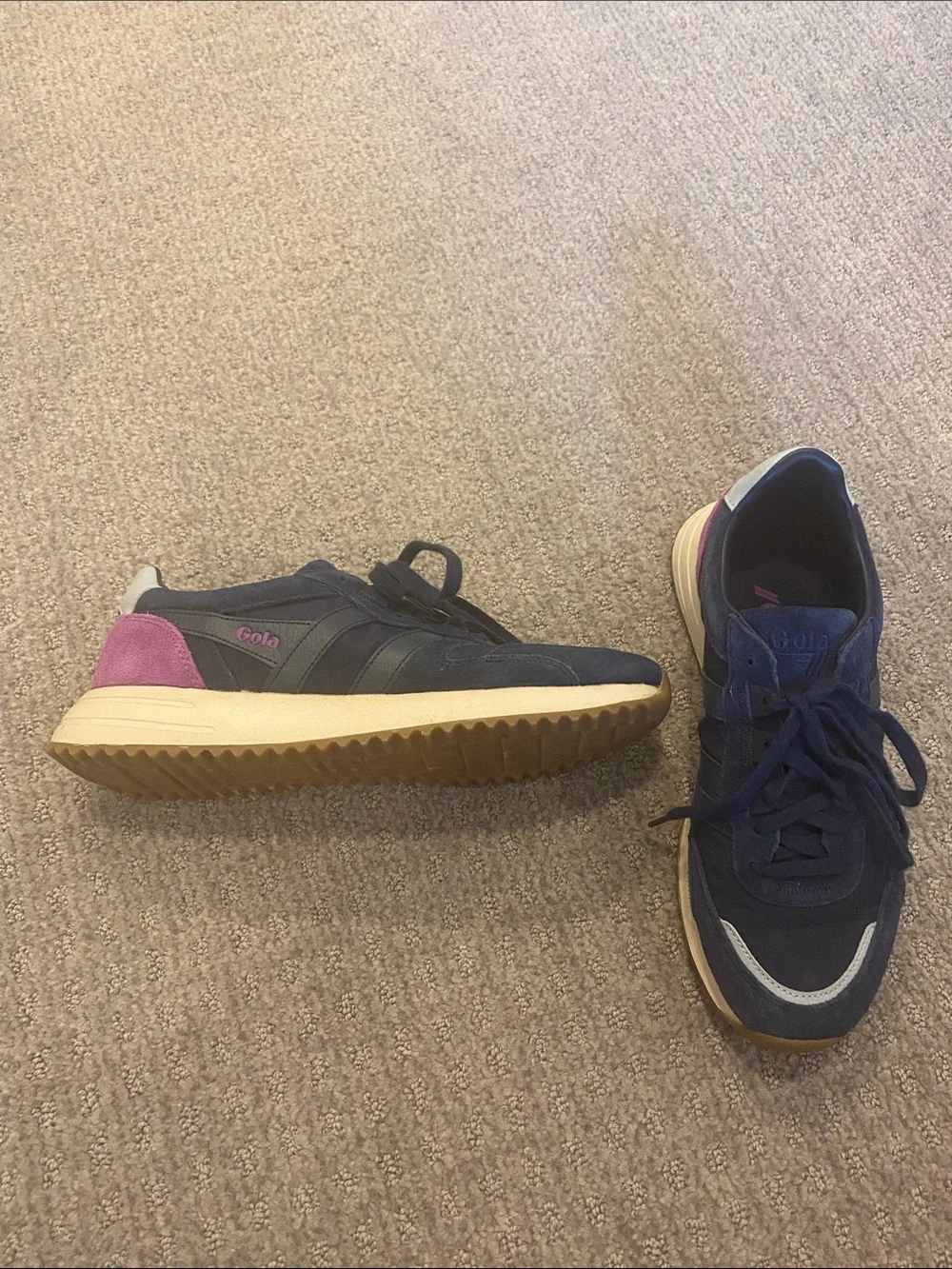 Gola Sneaker with Pink/purple Heel Accent